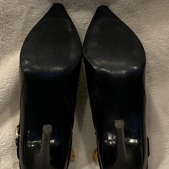 Lauren Ralph Lauren Ahava Black Leather Pointy Shoe Booties Ankle Boots Sz 8 VGC - Picture 12 of 12